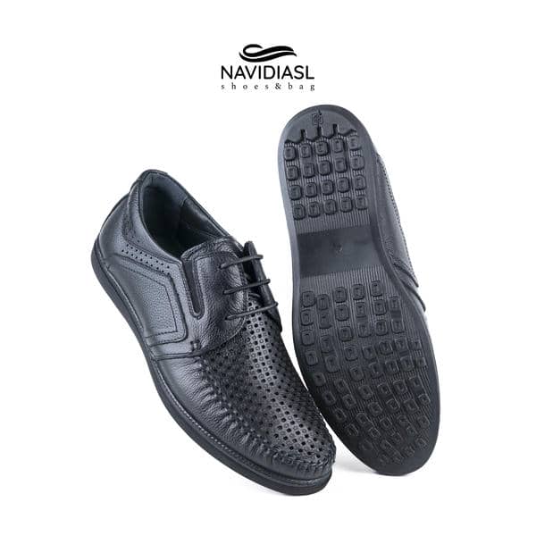 کفش مردانه چرم اداری و روزانه تابستانی طبی کد 7064025 (1)