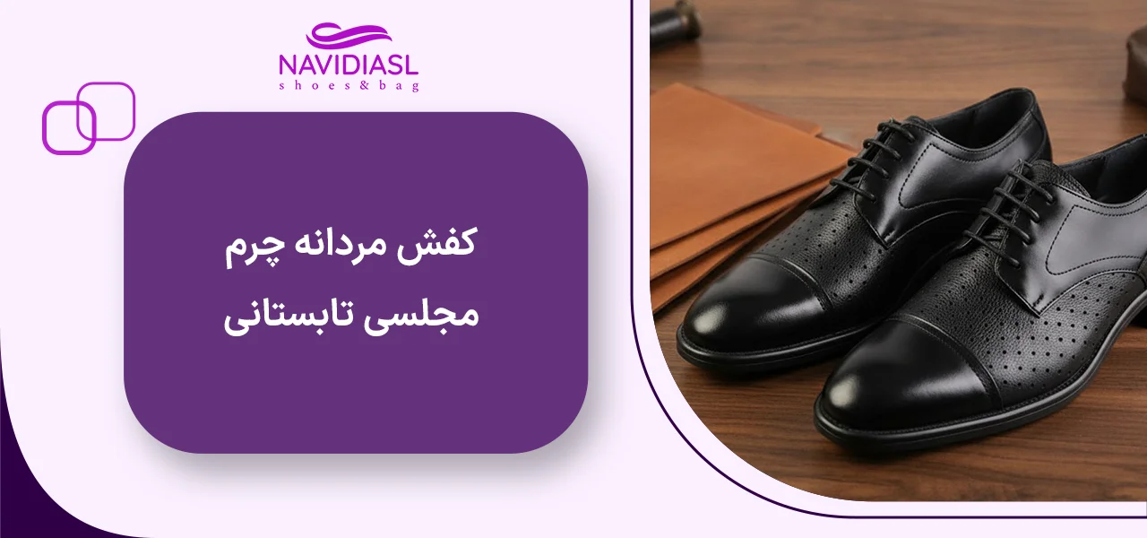 کفش مردانه چرم مجلسی تابستانی