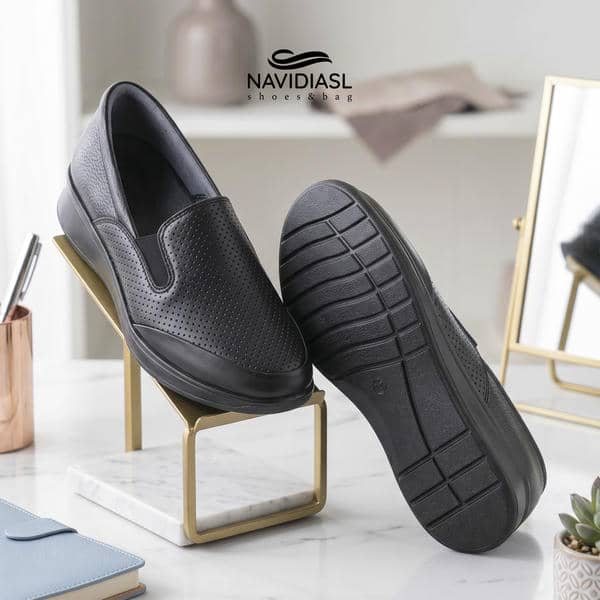 کفش چرم زنانه طبی مدل مهتاب کد 2054006 (1)